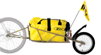 bikever bike hiring rental accessory transport trailer bob ibex yellow luggages