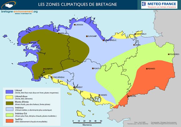 bikever velo location regions bretagne geographie climat carte zones